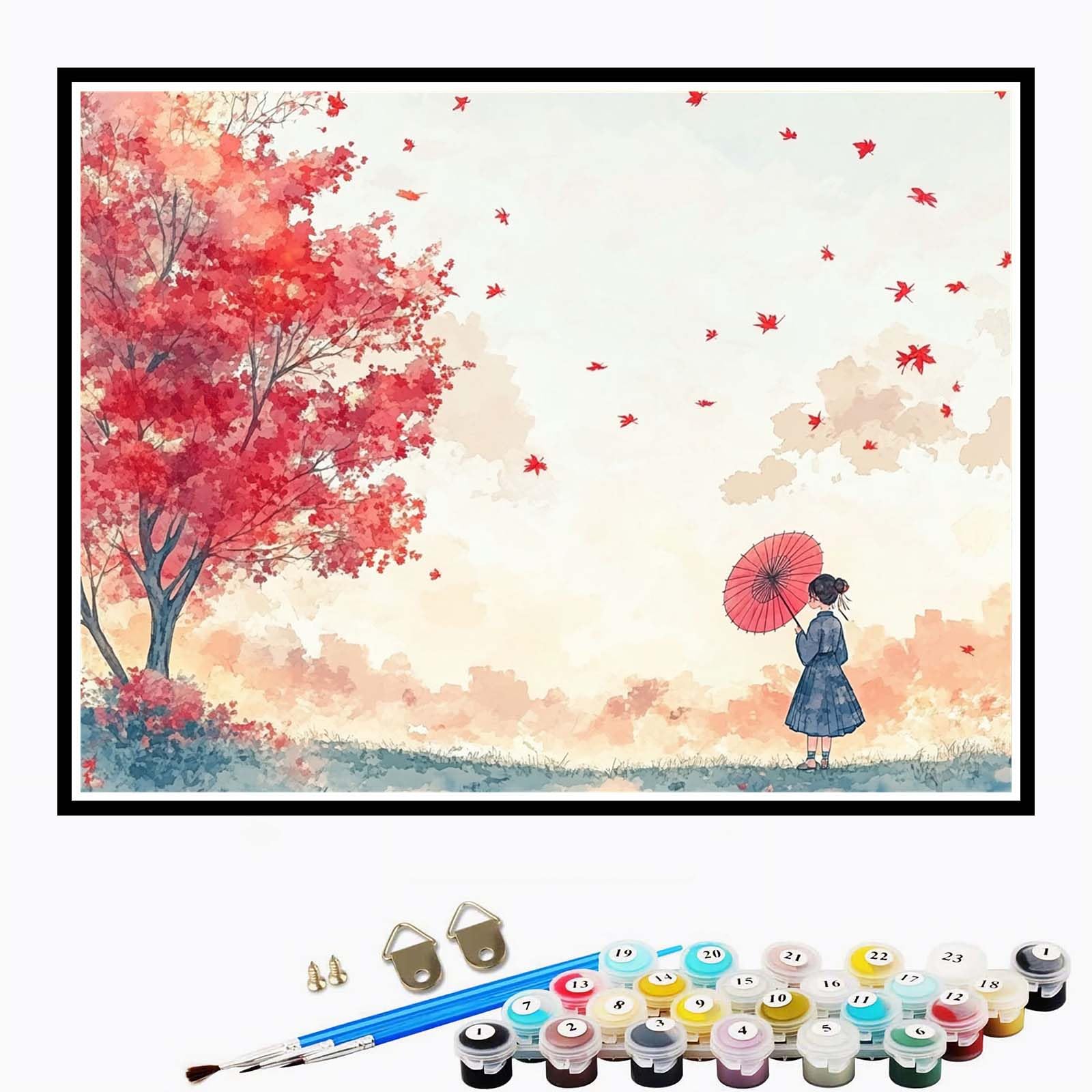 Dipingere con i Numeri per Adulti Ragazza, Dipingi Con i Numeri Bambini Hobby per Donne 6 7 8 9 anni, Albero Painting by Numbers Kit Arte per Decorazione Della Casa con telaio 80x120 cm-DK1104