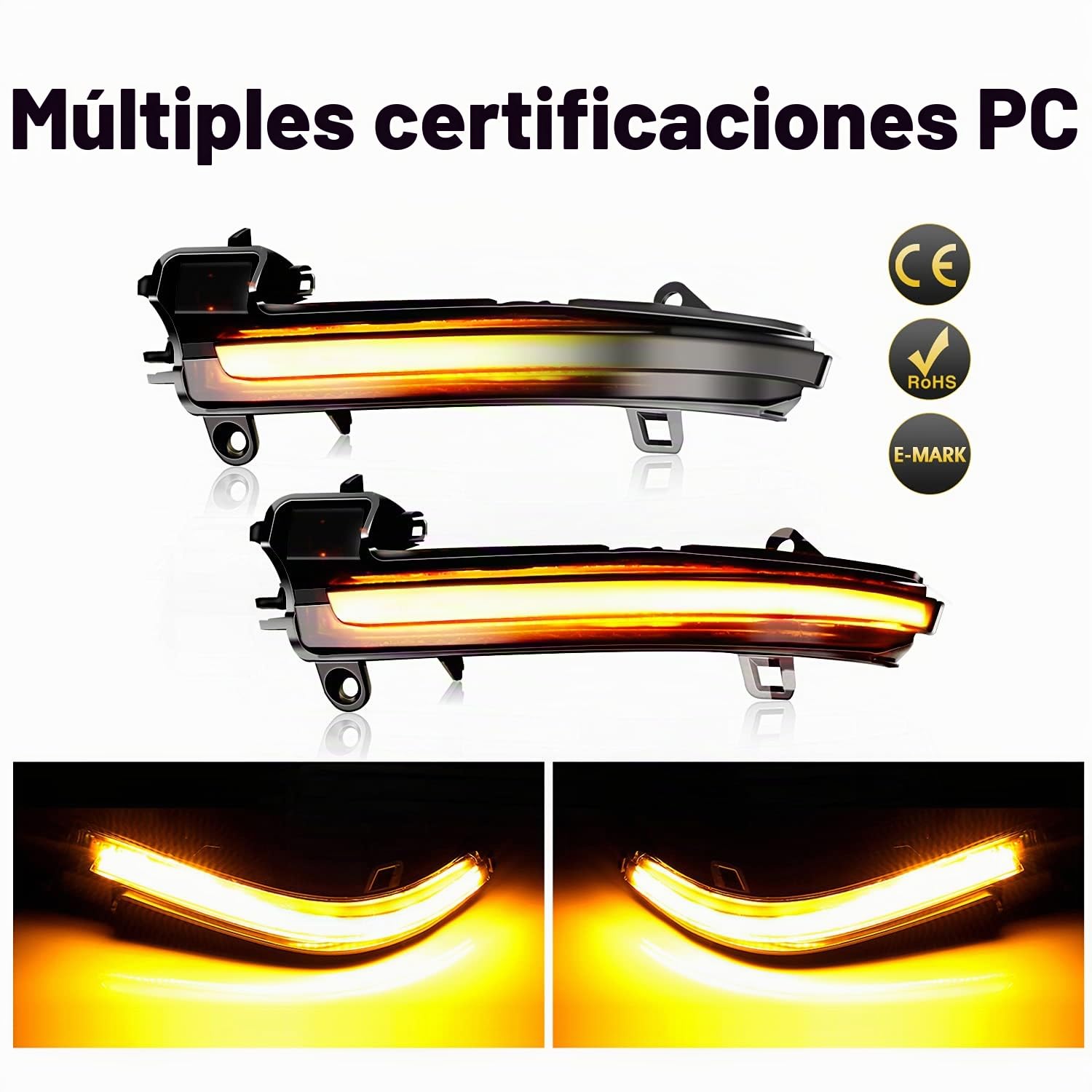 WinPower LED Dinámica Luces señal giro Indicador de espejo retrovisor Espejo lateral Intermitente Compatible con BMW F20 F21 F22 F23 F30 F31 F34 F32 E84, 2 Piezas