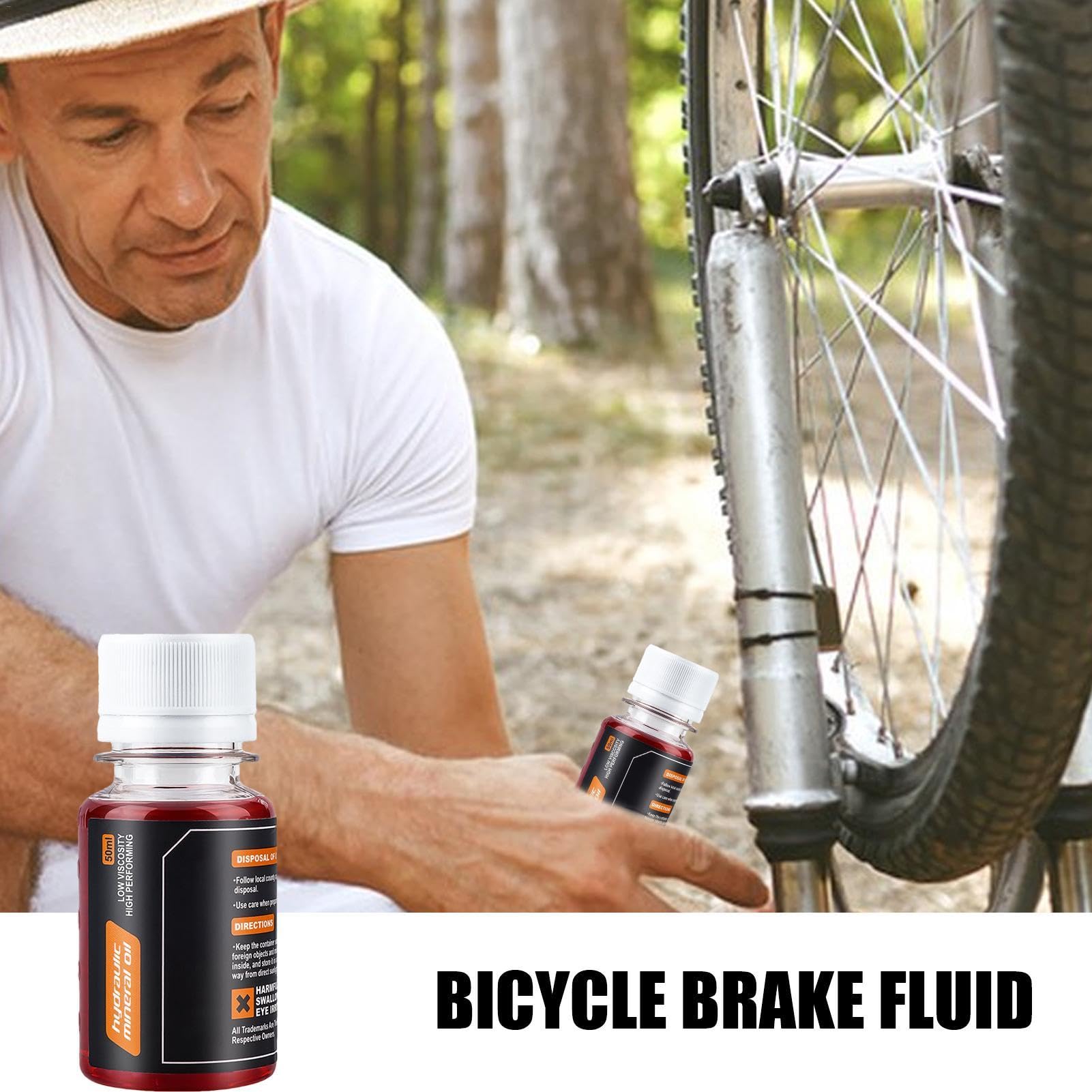 Mineral Oil Brake Fluid | 50ml Heat Resistance Cycling Brake Lubrication | Not Sticky Low Viscosity Brake Fluid Lubrication Long-Lasting for Cycling