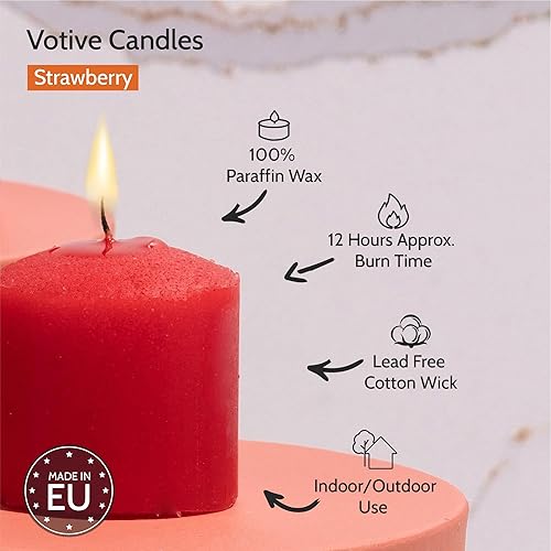 Miniatura 67 de HYOOLA Scented Votive Candles - Vanilla Votive Candles -12 Hour Burn Time - 9 Pack - European Made