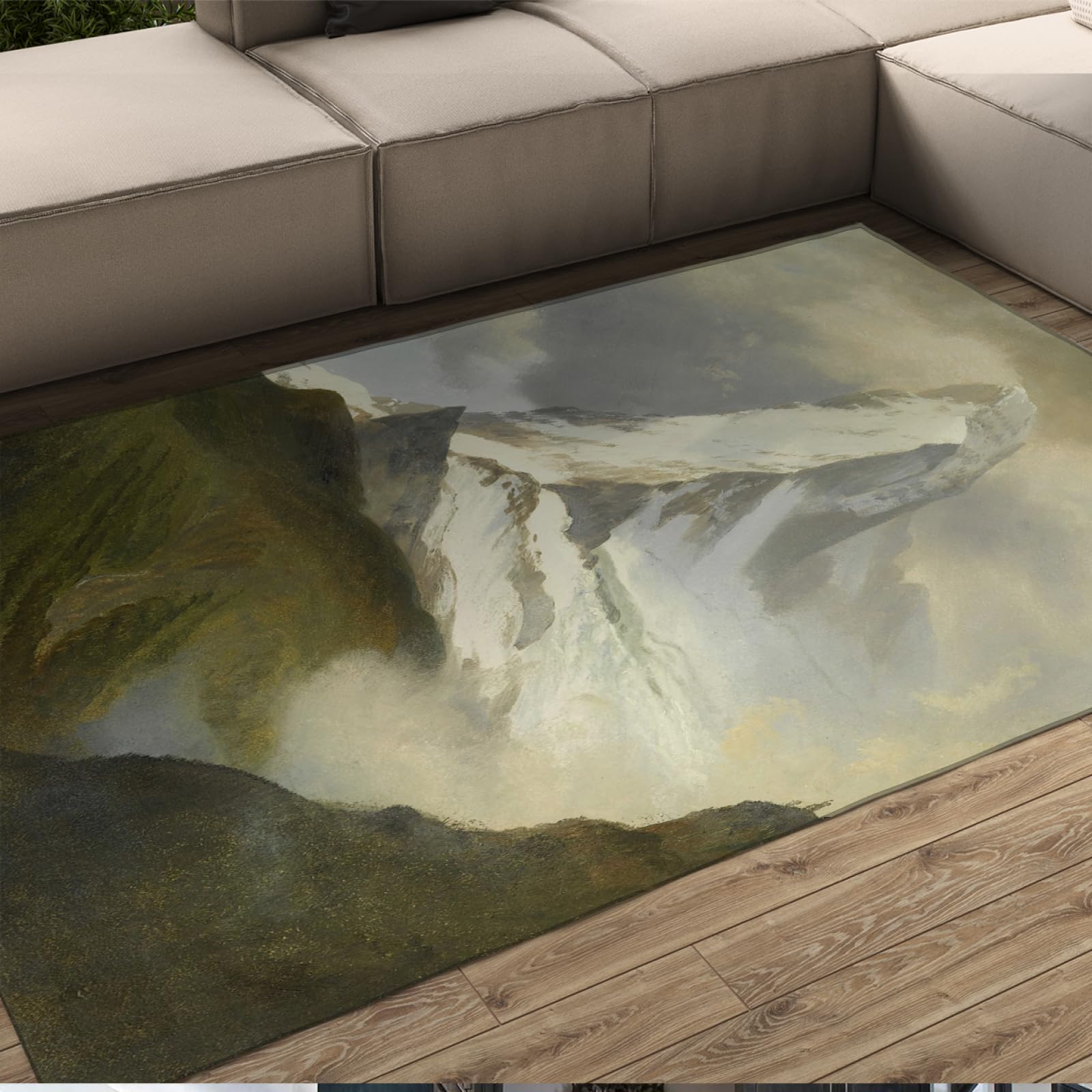 Tapis Albert Bierstadt antidérapant 60x90cm lavable pour couloir et chambre