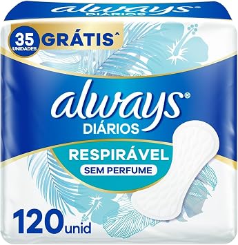Protetor Diário Always Respirável Sem Perfume - 120 Un