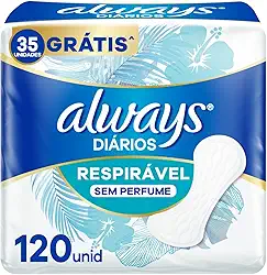 Always Respirável Sem Perfume Protetor Diário 120 Unidades