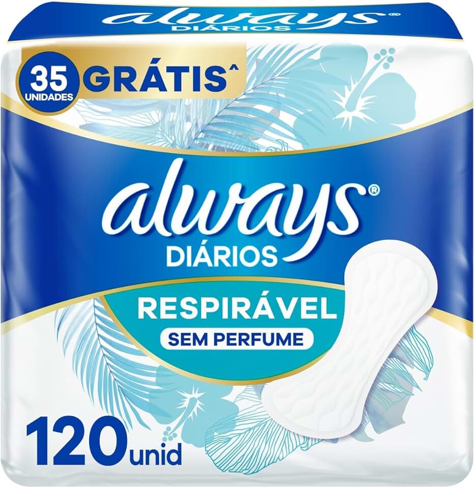 Always Respirável Sem Perfume Protetor Diário 120 Unidades