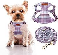 Vista 49 de CHEDE No Pull Floral Pattern Dog Harness - Lightweight and Soft, Adjustable Small Dog Harness Set with Leash, Suitable for Puppy to Medium-Sized Dog