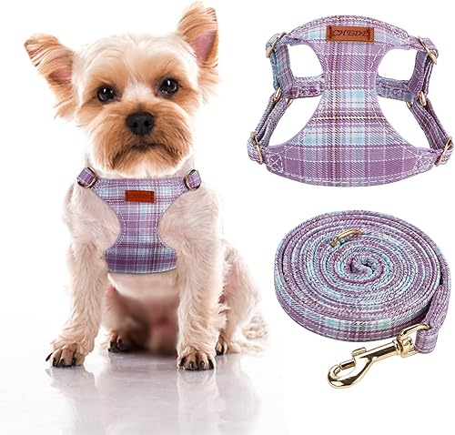 Miniatura 49 de CHEDE No Pull Floral Pattern Dog Harness - Lightweight and Soft, Adjustable Small Dog Harness Set with Leash, Suitable for Puppy to Medium-Sized Dog