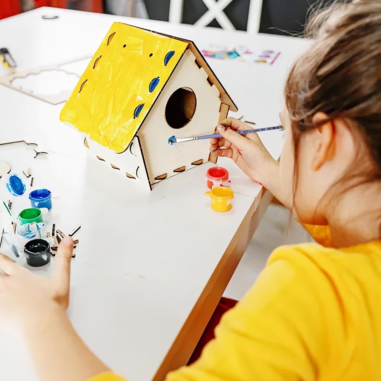 XDT#264 Angular Artistペイントブラシ 10本セット ミディアムスティッフ ナイロンヘア エクストラロングハンド