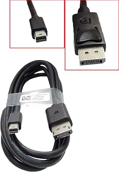 Mini DisplayPort - DisplayPort Kablosu, Dell 069R2V, 6Ft, 4K (3840x2160@60Hz) / 2K@144Hz, Siyah