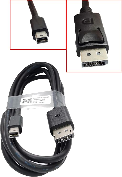 Mini DisplayPort - DisplayPort Kablosu, Dell 069R2V, 6Ft, 4K (3840x2160@60Hz) / 2K@144Hz, Siyah