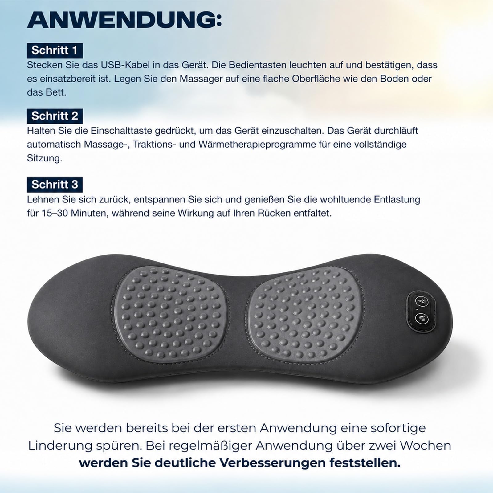 Curesleep - Triple Fusion Massagegerät,2026 Neu Curesleep Kissen Original,Mit Vibration,Beheizung,Ergonomischem Design Und Memory