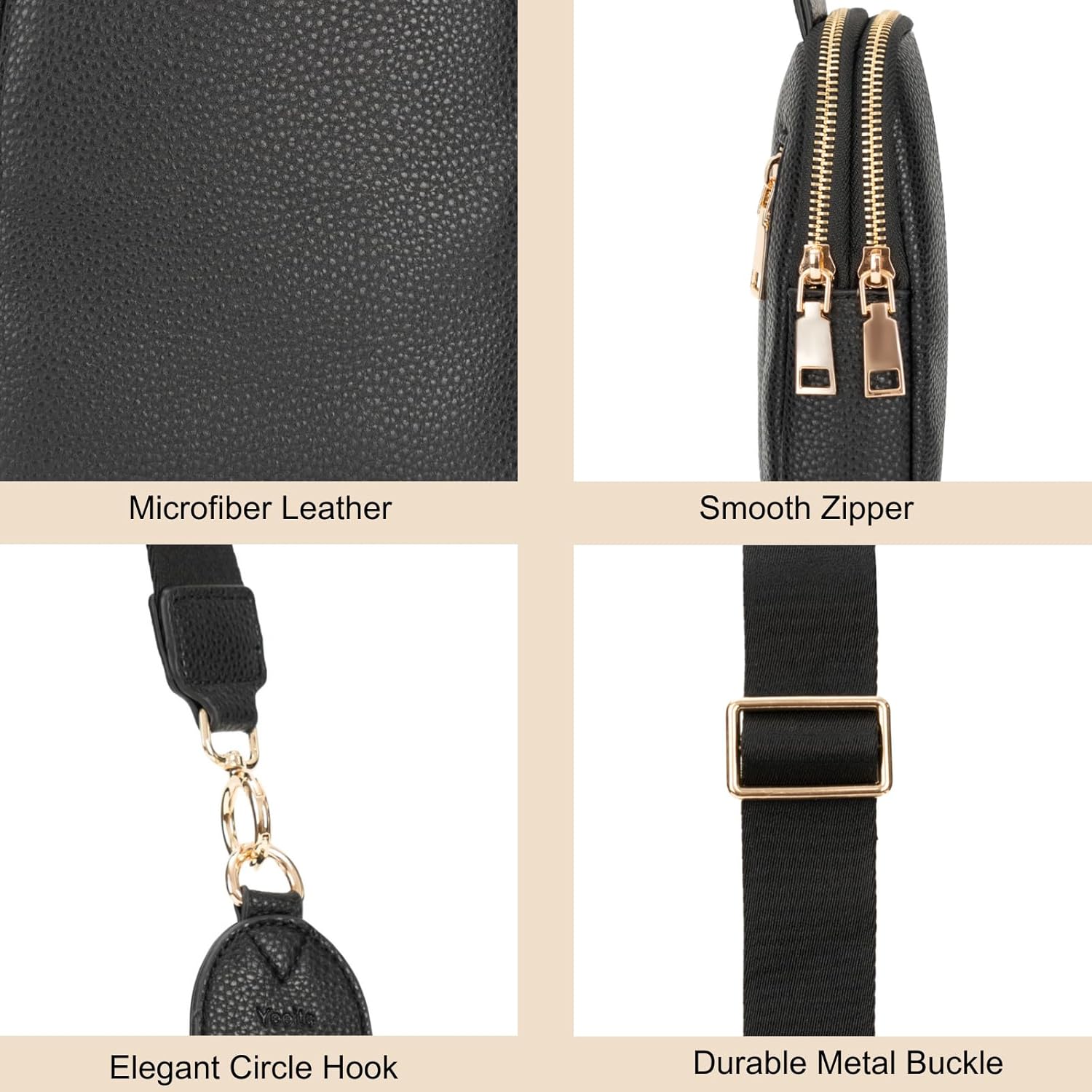 Leather Crossbody Bags for Women Travel Small Crossbody Sling Bag Organizer Fanny Pack Chest Bag