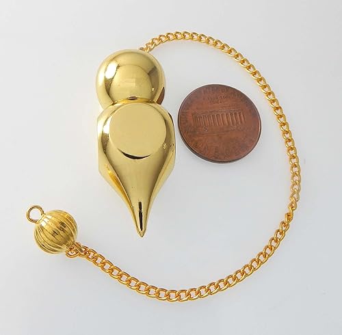 Miniatura 3 de Diseño de martillo de punta de bola Péndulo de metal de latón metafísico positivo adivinación metafísico reiki péndulo abierto