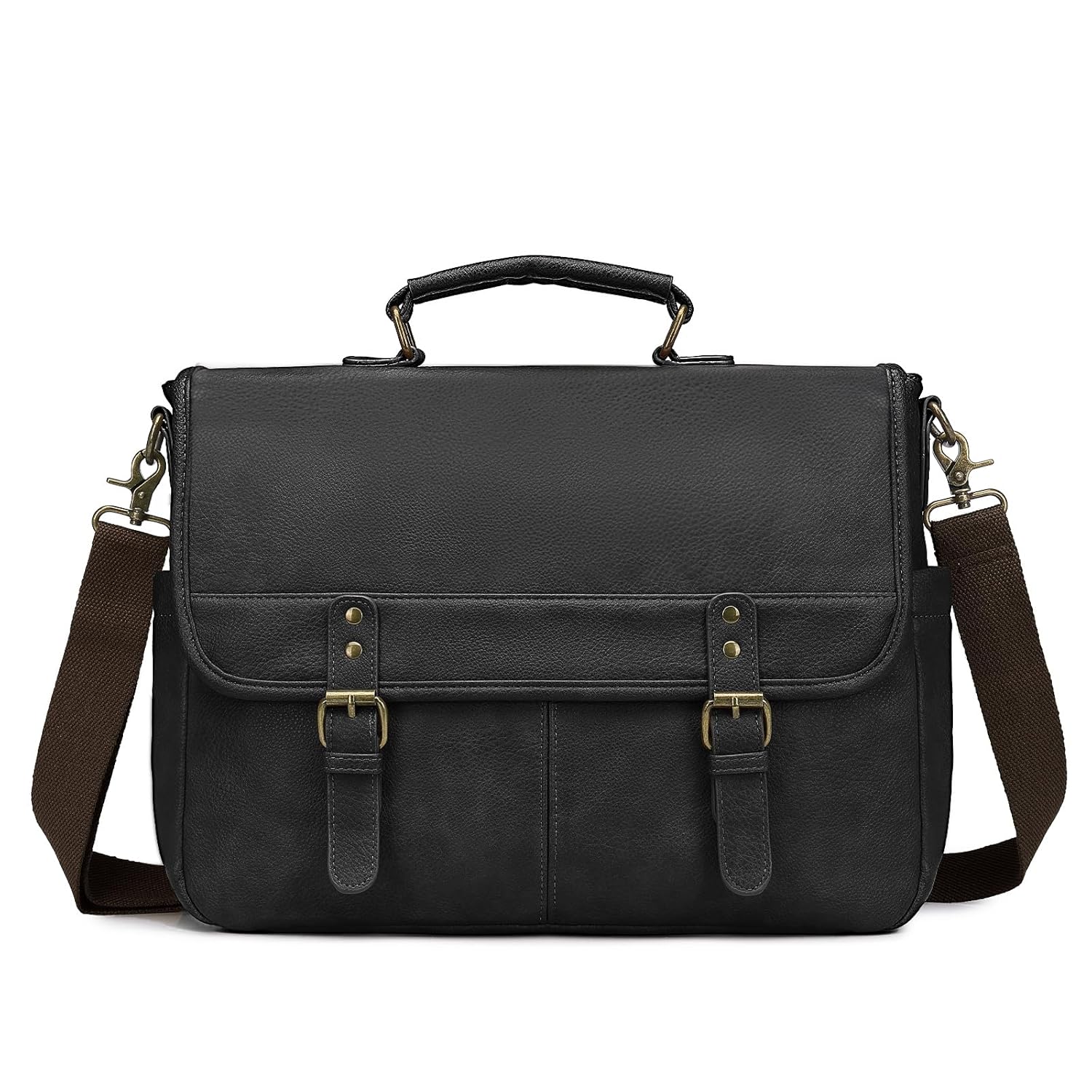 Leather Messenger Bag for Men 15 6 Inch Laptop Briefcase Large Computer Satchel Shoulder Bag for Work Business