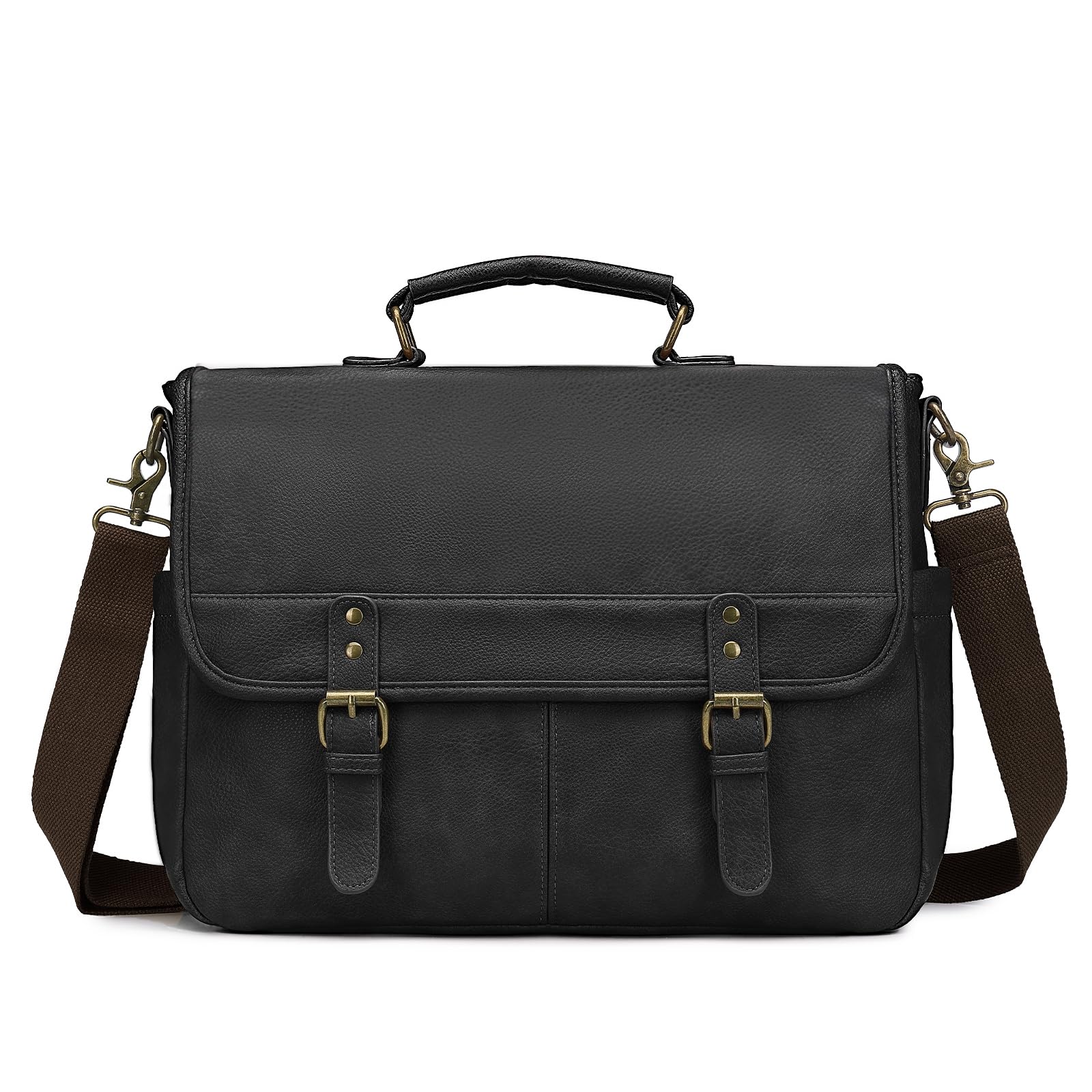 Leather Messenger Bag for Men 15 6 Inch Laptop Briefcase Large Computer Satchel Shoulder Bag for Work Business