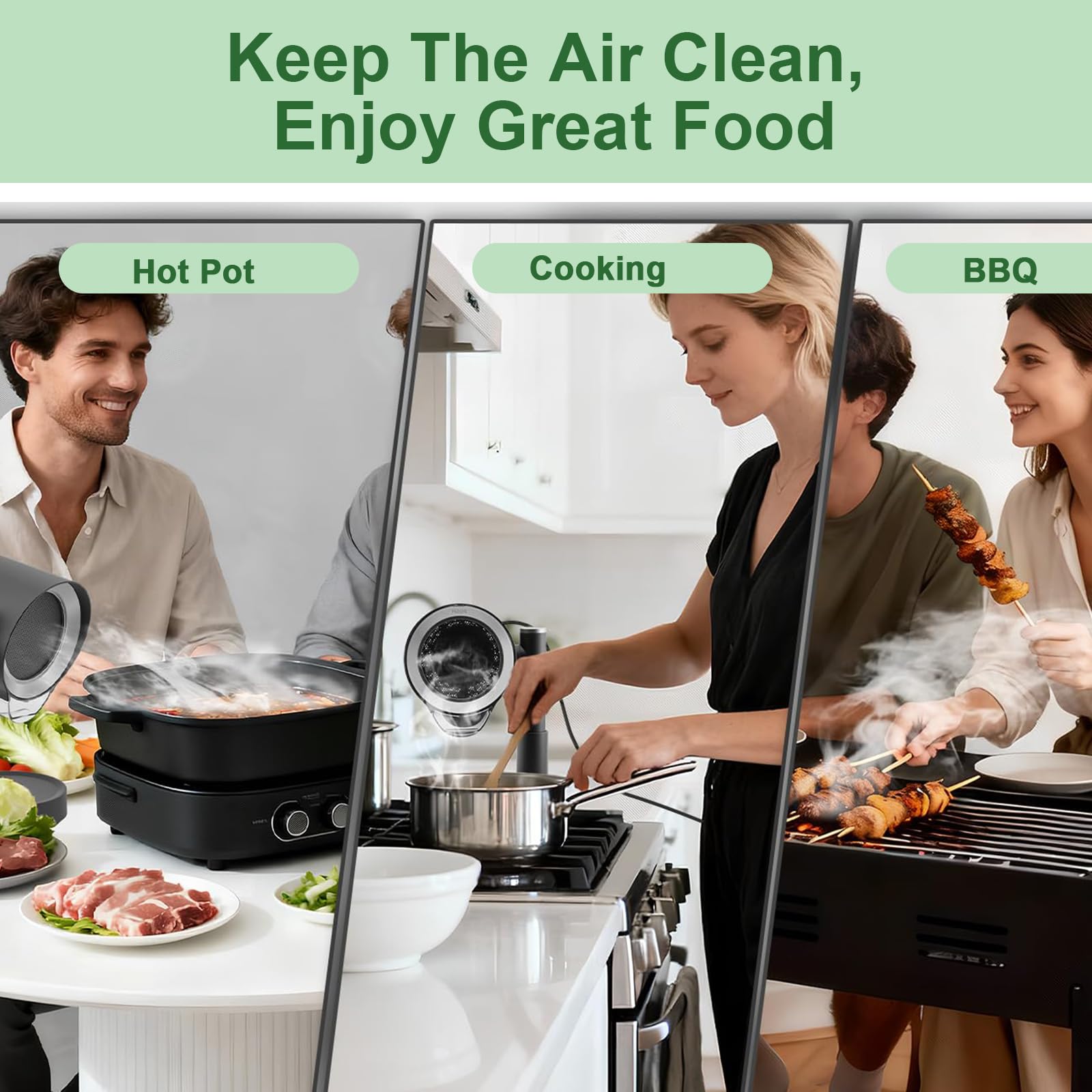 Cappa Aspirante Portatile per Cucina，Cappa Estraibile con Inclinazione, 3 Velocità, Filtro Alluminio - Senza Installazione per Casa, BBQ, Campeggio, Design Compatto e Silenzioso