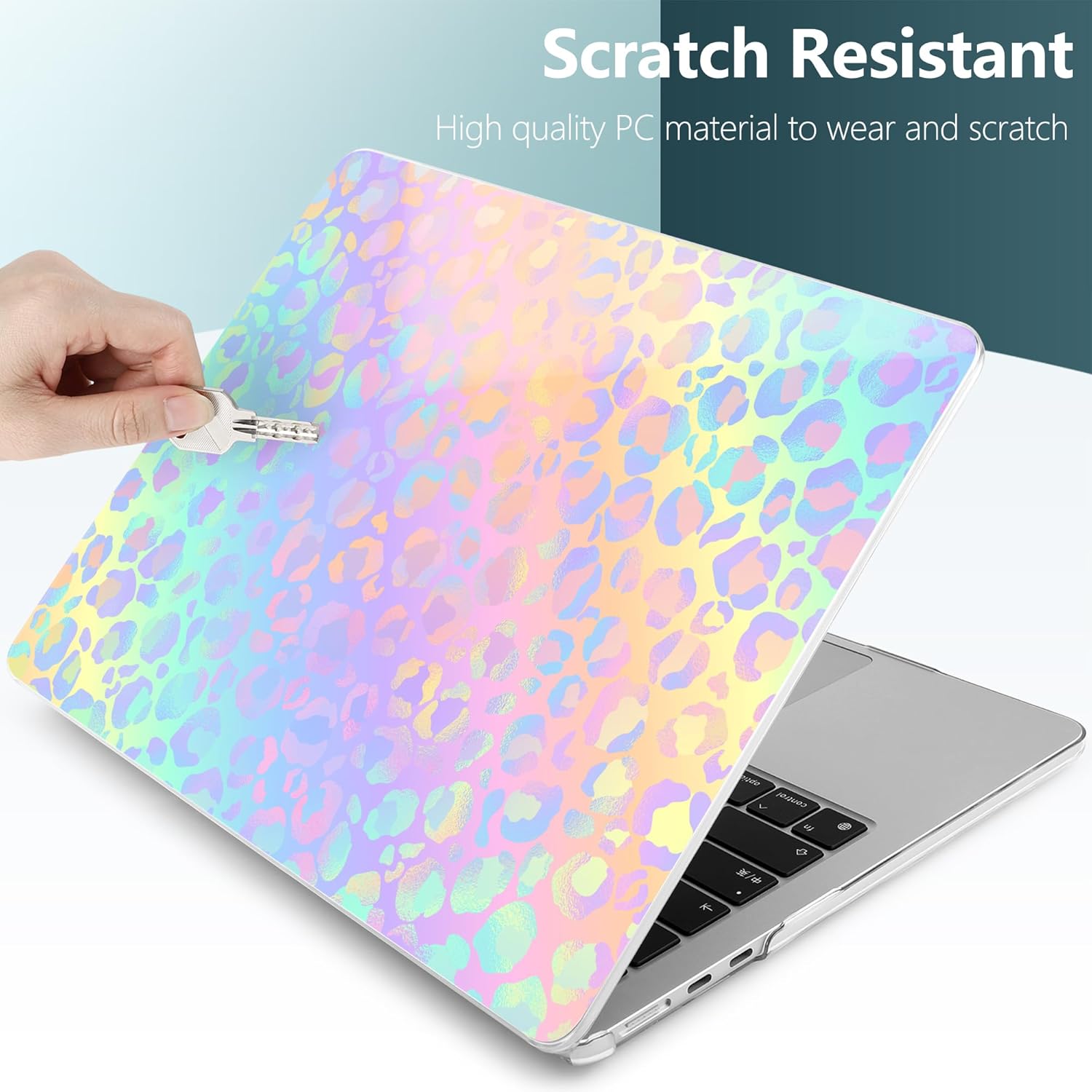 DONGKE Compatible with M4 MacBook Air 15 inch Case 2025-2023 A3241 A3114 A2941 M3 M2 Retina Display Touch ID, Plastic Hard Case & Keyboard Skin for MacBook Air 15" - Colorful Leopard - Image 7