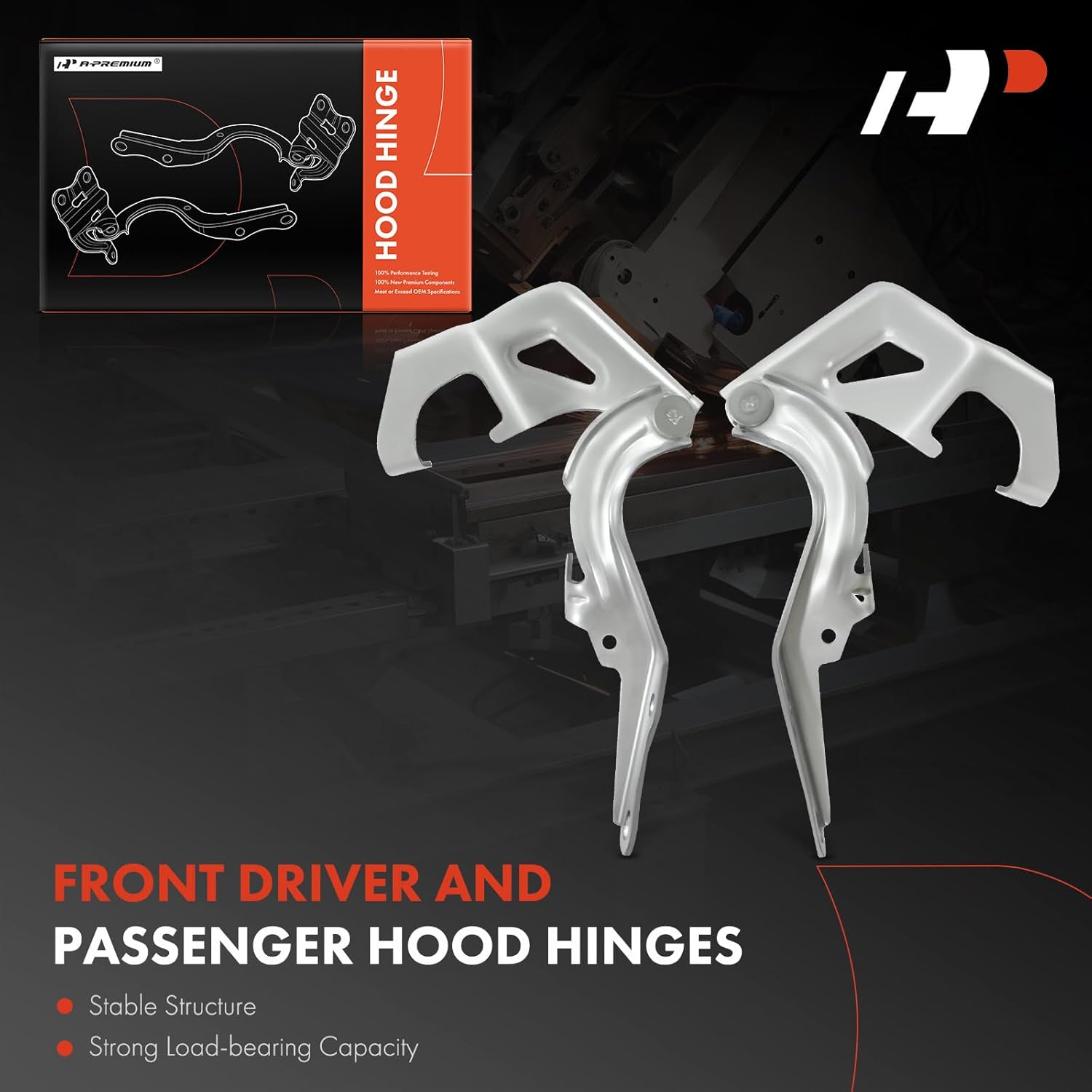 A-Premium Driver and Passenger Hood Hinges Compatible with Toyota Avalon 2013 2014 2015 2016 2017 2018, Set of 2 Front Left and Right Side Hood Hinges, Replace# 5341007010, 5342007010