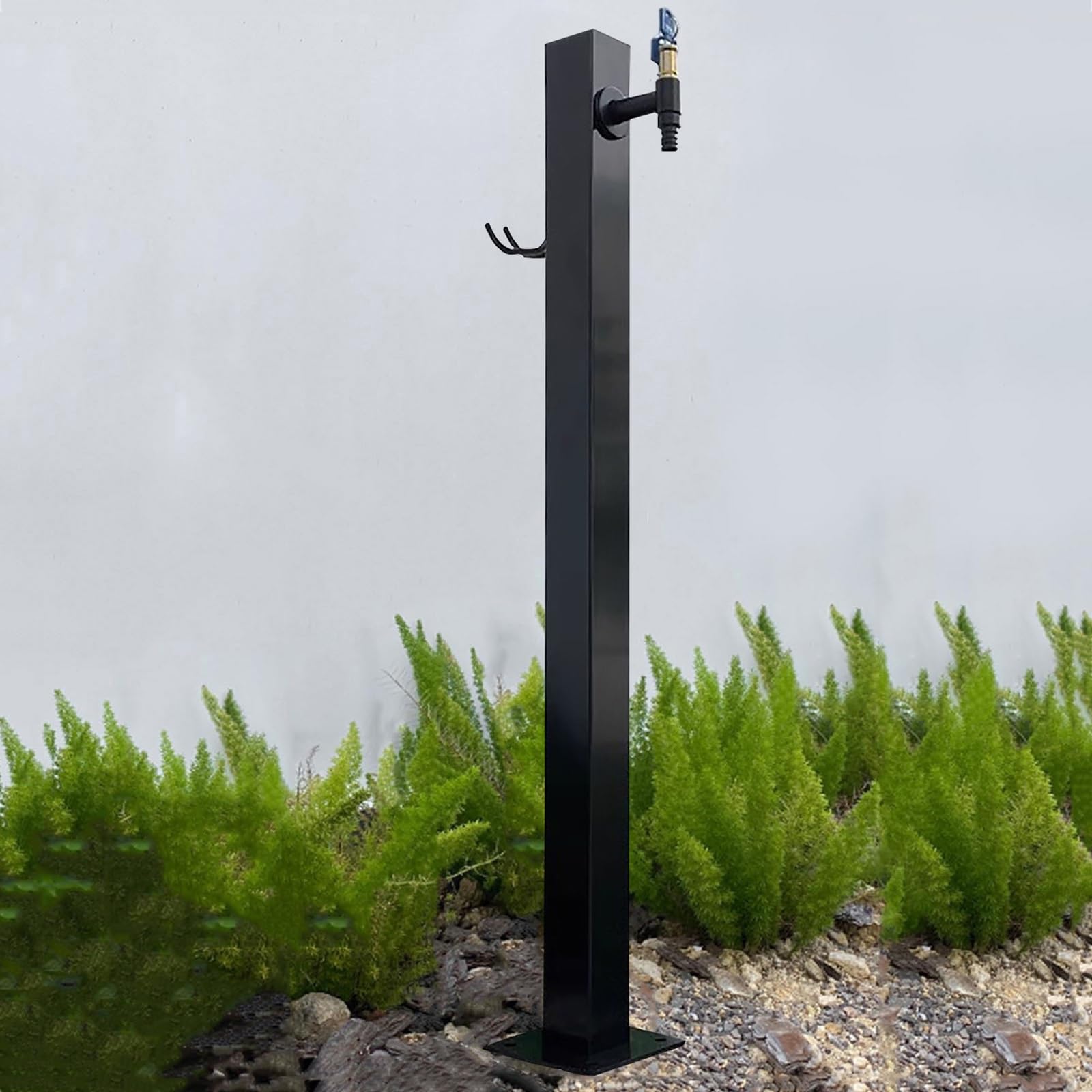 Colonna d'Acqua Indipendente per Esterni con Base Quadrata Spessa e Rubinetto, Fontana da Giardino Facile da installare, Ideale per Giardini e patii.