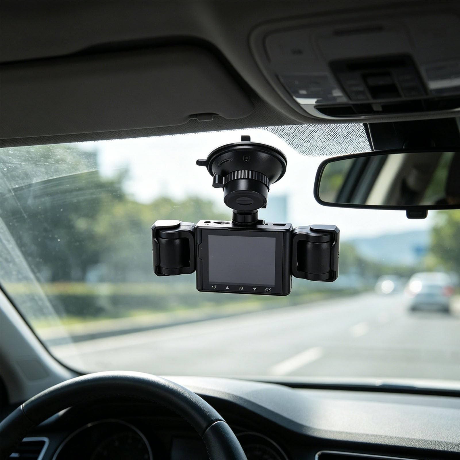 Dash Cam a 4, Registrazione Anteriore e Posteriore HD a 4 Obiettivi 1080P e su Entrambi i Lati con Registrazione in Loop e Visione Notturna, per Auto, Camion, SUV