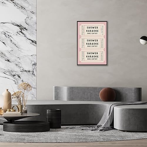 Miniatura 6 de Pósteres de lienzo retro rosa para baño, para ducha, boleto de karaoke, arte de pared, moderno, lindo, femenino, ducha, canto, impresiones