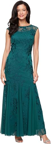 Alex Evenings Women's Long Length Fit and Flare Mother of Th