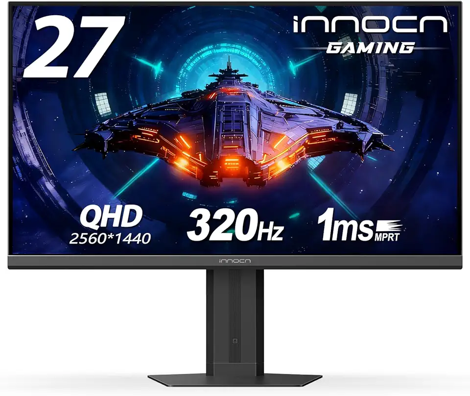 INNOCN - Monitor para jogos de 27 polegadas 2K QHD 2560 x 1440P 240Hz 320Hz 1ms IPS PC visualização de computador, HDMI 2.1, DP 1.4, HDR 400, cuidado com os olhos, altura/pivô ajustável, montagem VESA