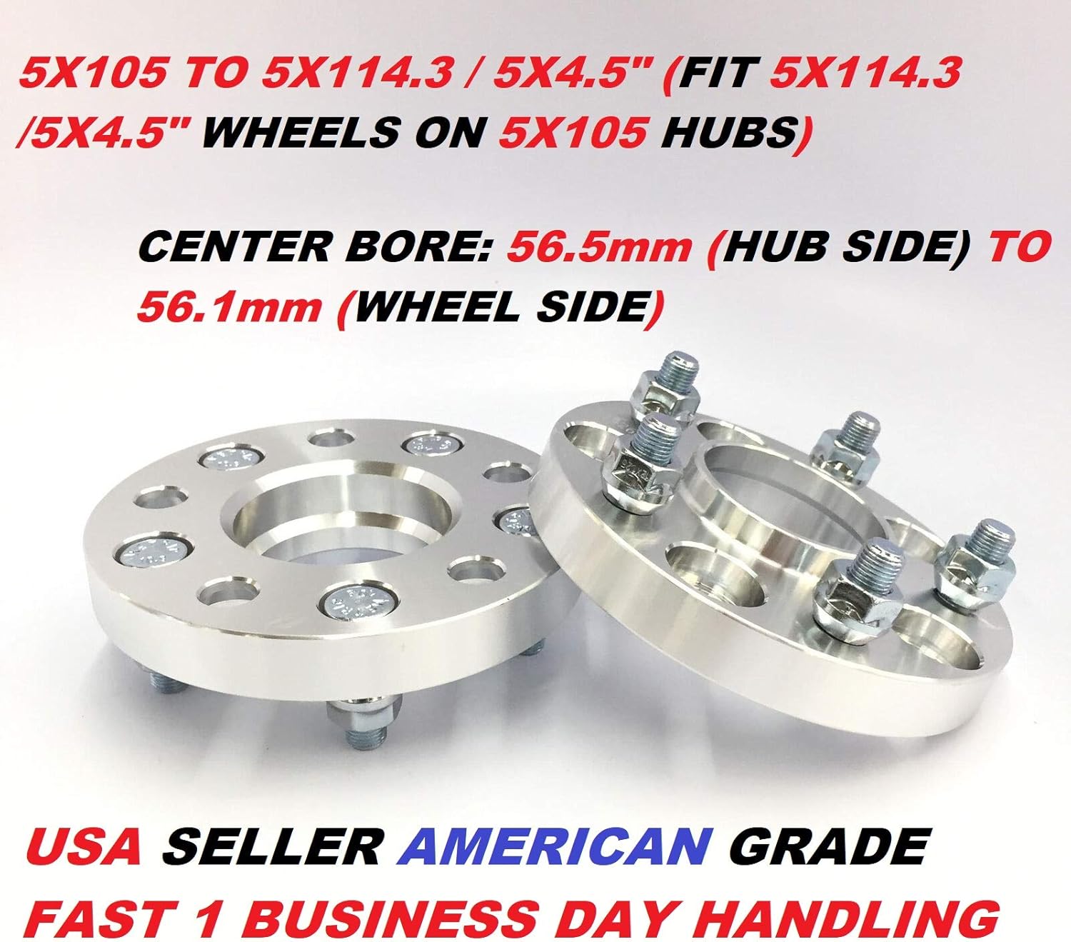 2 Pieces 0.787" 20mm Hub Centric Conversion Wheel Rim