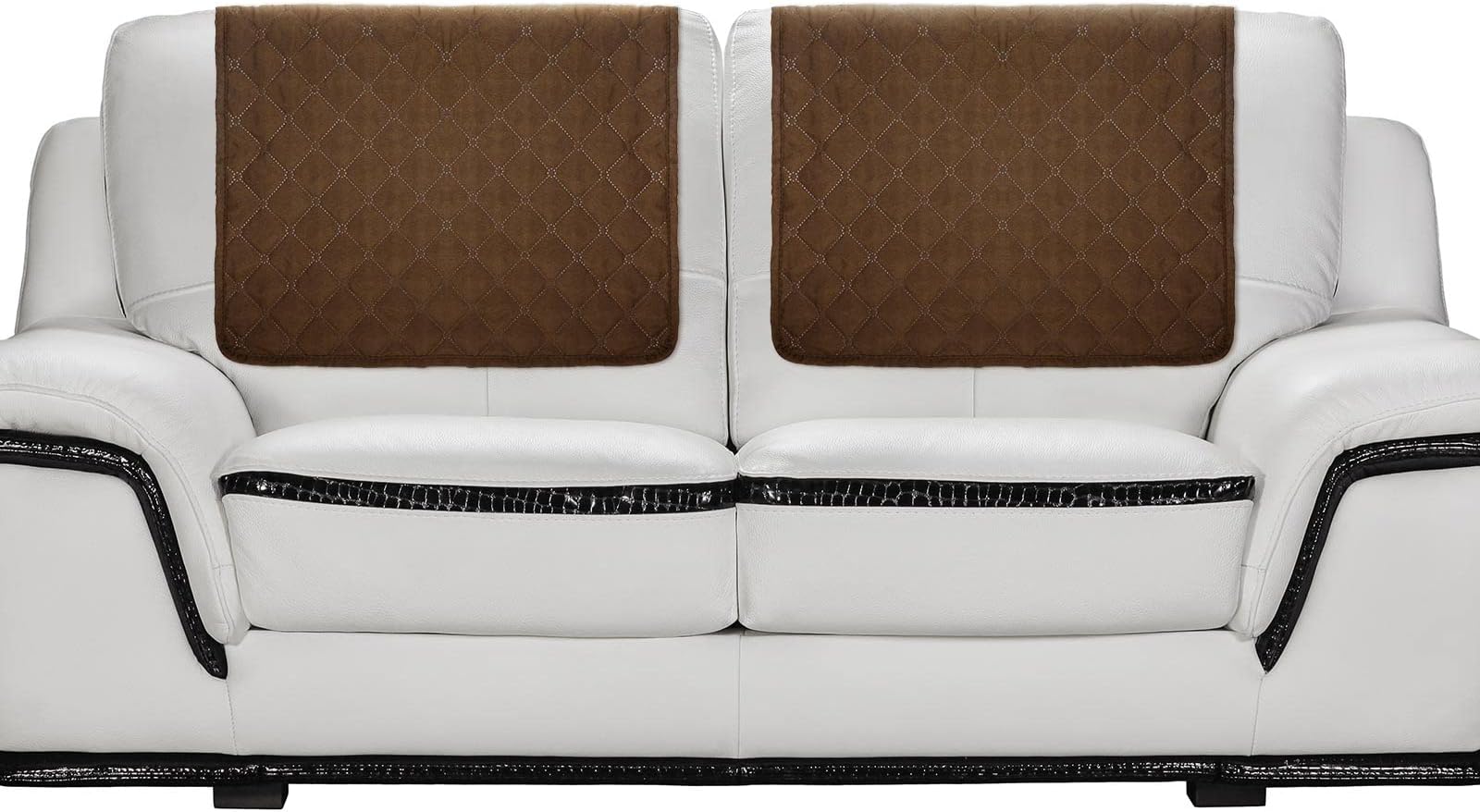 Panelee 2 Pcs Headrest Cover for Recliner Chair Sofa Headrest Cover Head Protector Furniture Protector for Recliner Sofa Slipcovers(Chocolate)