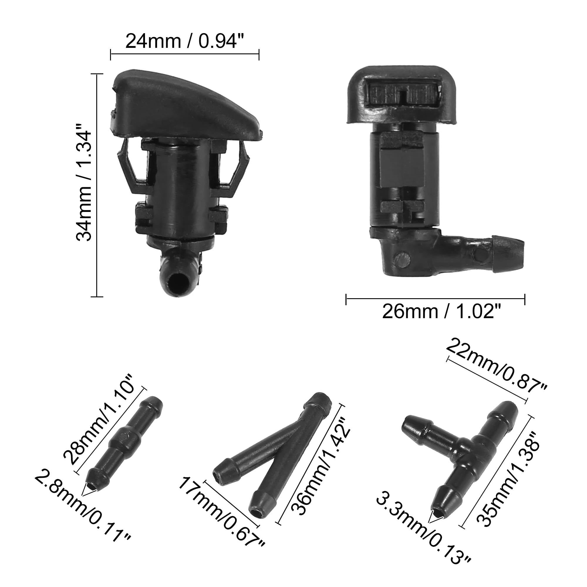 Boquilla de Lavaparabrisas Compatible Con Ford Para Fusion 2008 2009 2010 2011 2012 Rociador Boquilla Limpiaparabrisas Delantero Conector Manguera 3 Piezas Kit Manguera Fluido 2 Metros 8E5Z17603A