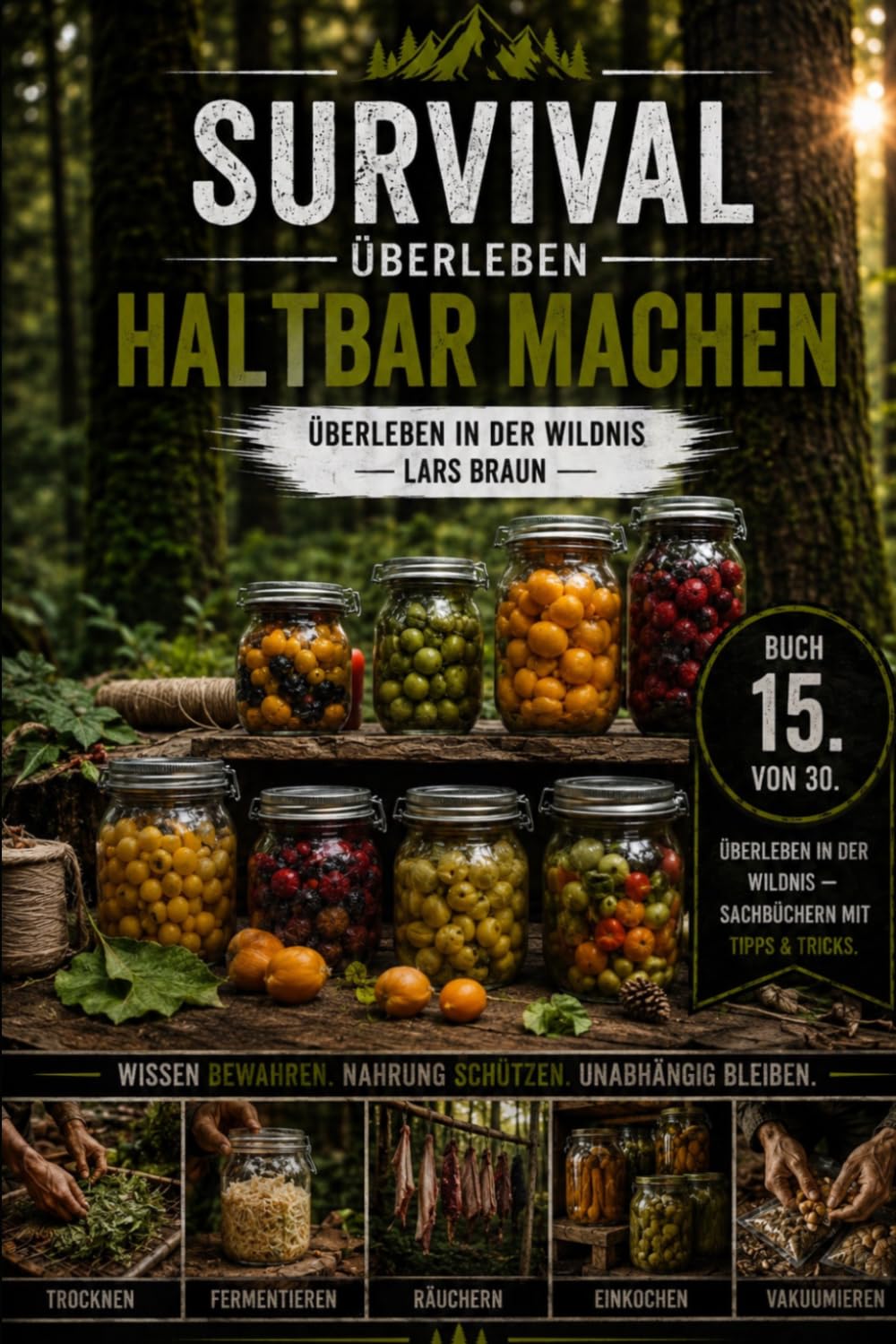 Survival Überleben- Haltbar machen: Selbstversorgung, Krisenvorsorge und Survival im Wald. Lebensmittel haltbar machen durch Fermentieren, Einmachen, ... und unabhängig. (Komplette Serie Survival)
