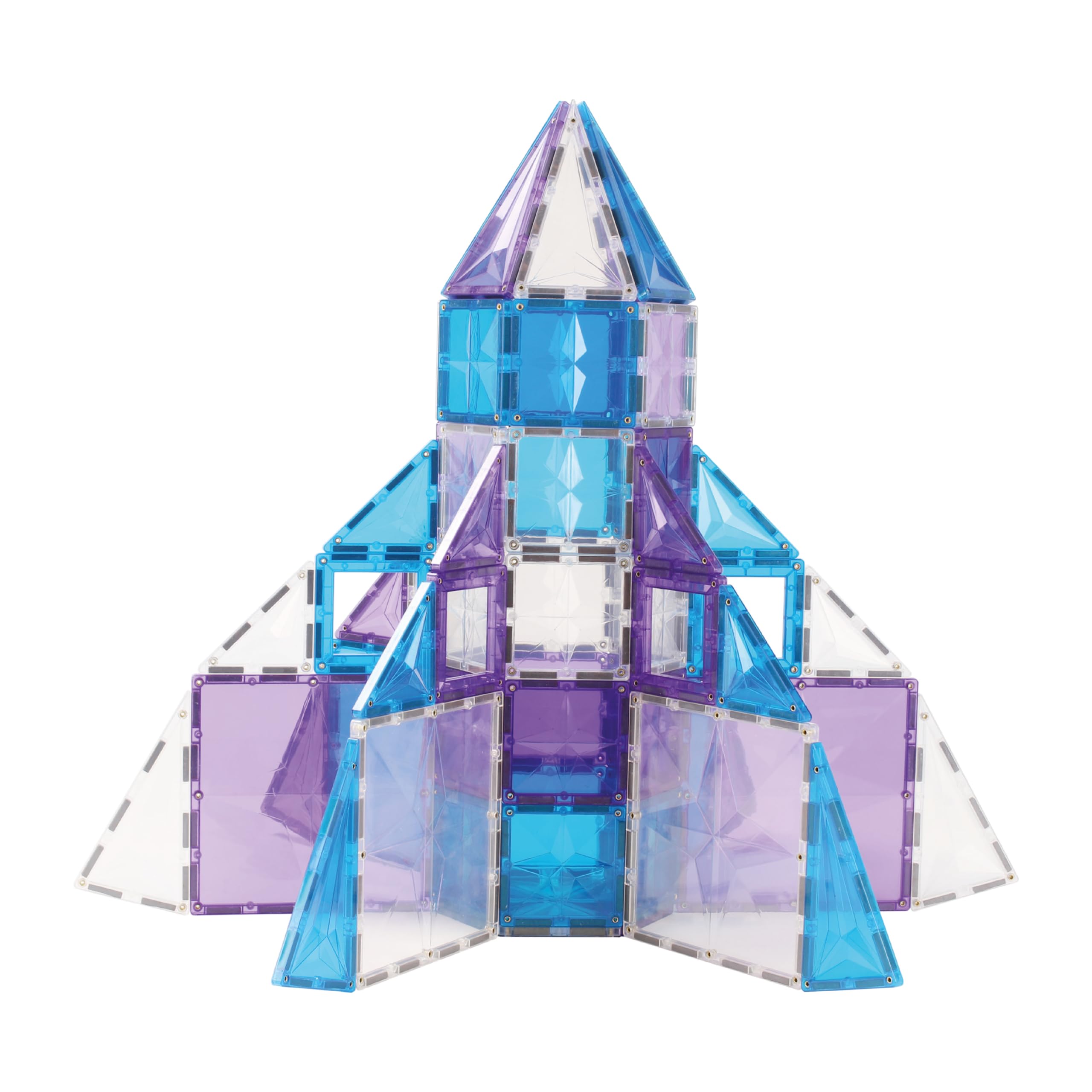 Mega-Eiskristall-Bausatz 180 Teile, abwechslungsreiche Formen und Farben, langlebiges Magnetspielzeug, magnetische Bausteine, erweiterbare Sets, weiß blau violett, für Kinder ab 3 Jahren