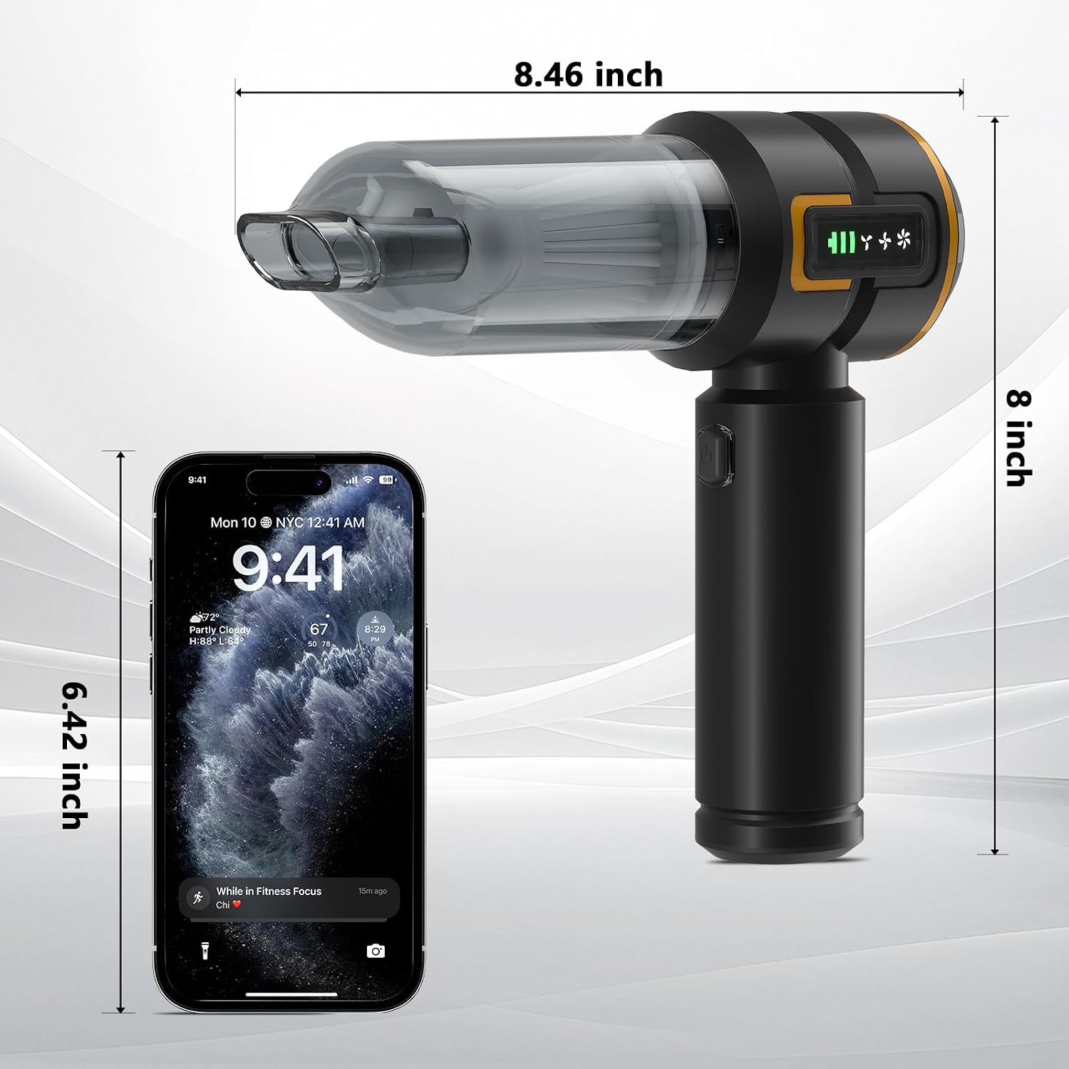 Handheld Cordless Professional 4-in-1 Car Vacuum Cleaner with Digital Display, 20000Pa Powerful Handheld Vacuum, Portable Cordless Vacuum with Brushless Motor & Crevice Tool for Car Home Office Pet