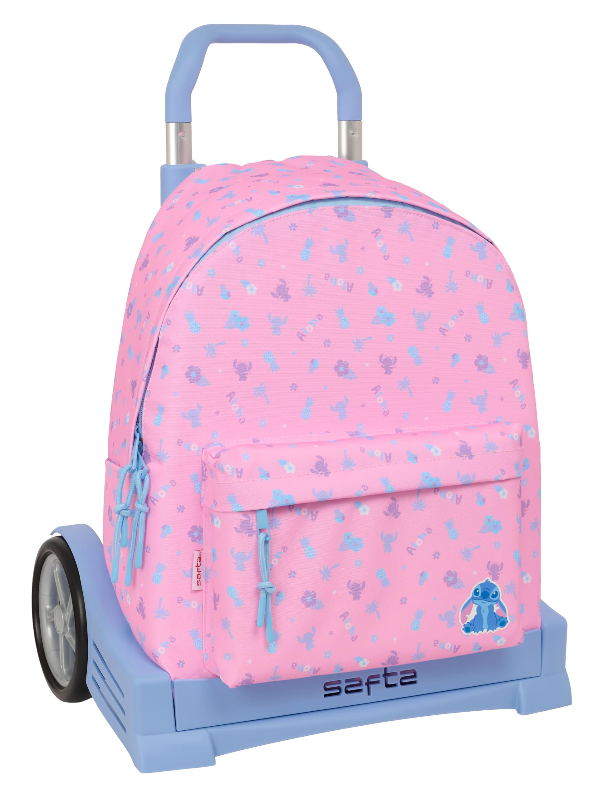 STITCH BRIGHT - School Backpack 774, Ergonomic Back, with Safta Evolution Trolley, Ideal for Children of Different Ages, Comfortable and Versatile, Quality and Resistance, 33 x 15 x 42 cm