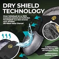 HIMMELSZELT XXL Hálózsák 4 Évszakos Kültéri Kemping -5°C/+10°C Vízlepergető Technológia 220x85cm Fekete-Zöld Túrázás Fesztivál Horgászat 3