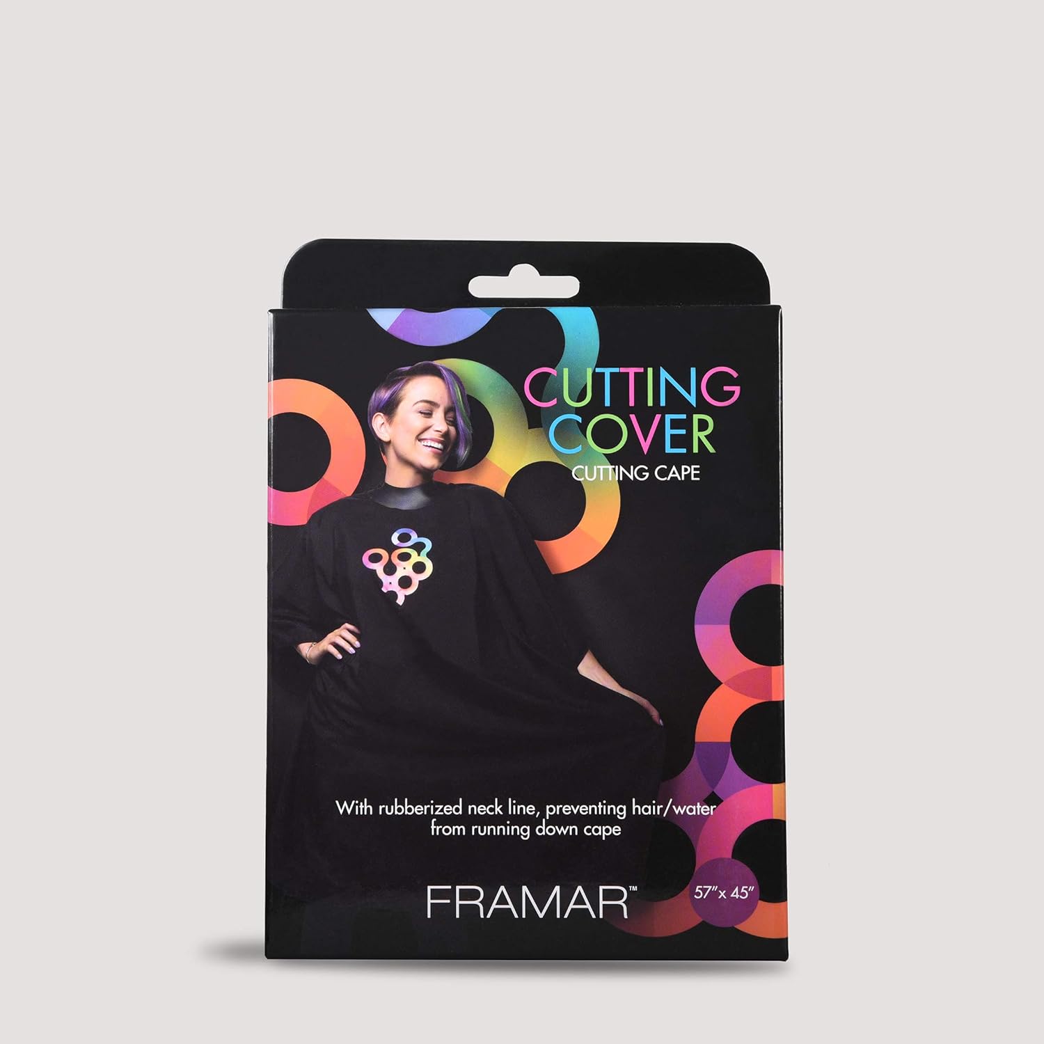 Framar Cutting Cover Barber Cape - Hair Cutting Cape with Snap Closure and Rubberized Collar, Haircut Cape, Salon Cape - Hair Cape for Cosmetology Supplies and Barber Supplies : Beauty