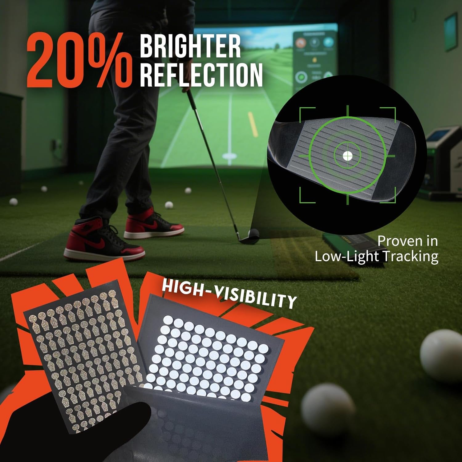 0.25インチ ホワイト反射ドットステッカー - 600枚パック 高反射ガラスビーズ付き シミュレーター&amp;高速カメラ用防水ゴ