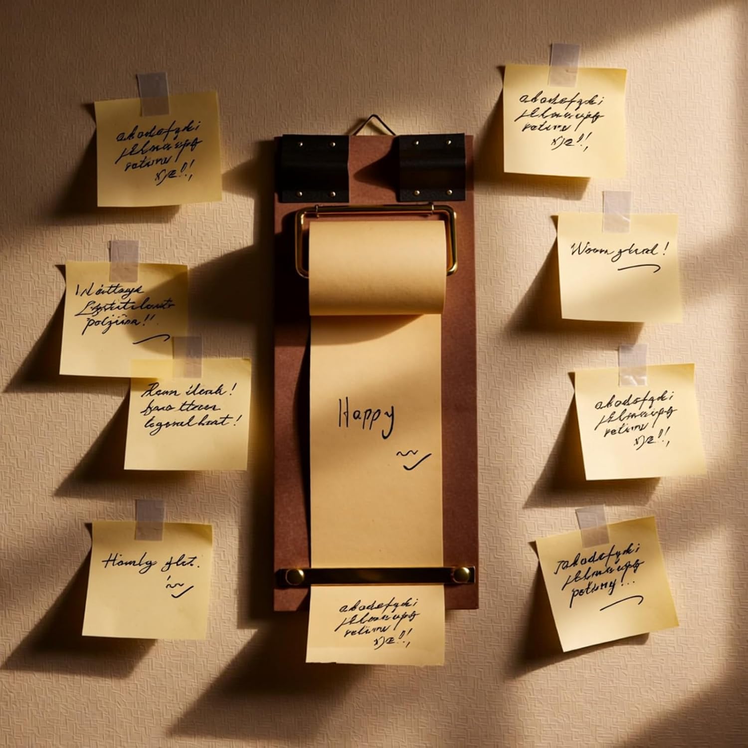 Refillable Hanging Notepad with Cutter - Vintage Kraft Paper Memo Board for Wall, Home & Office, Retro Clipboard for Notes, to-Do Lists, Journaling and Creative Decor