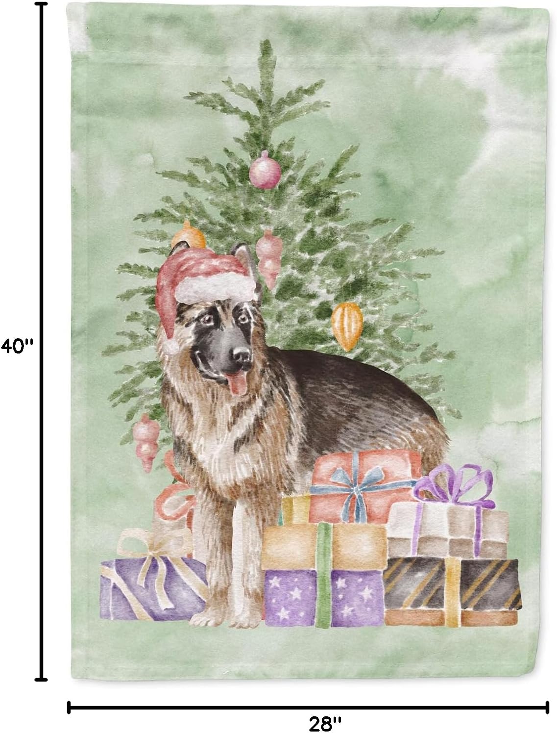 Caroline's Treasures CK8237CHF German Shepherd and Tree House Flag Large Porch Sleeve Pole Decorative Outside Yard Banner Artwork Wall Hanging, Polyester, House Size, Multicolor