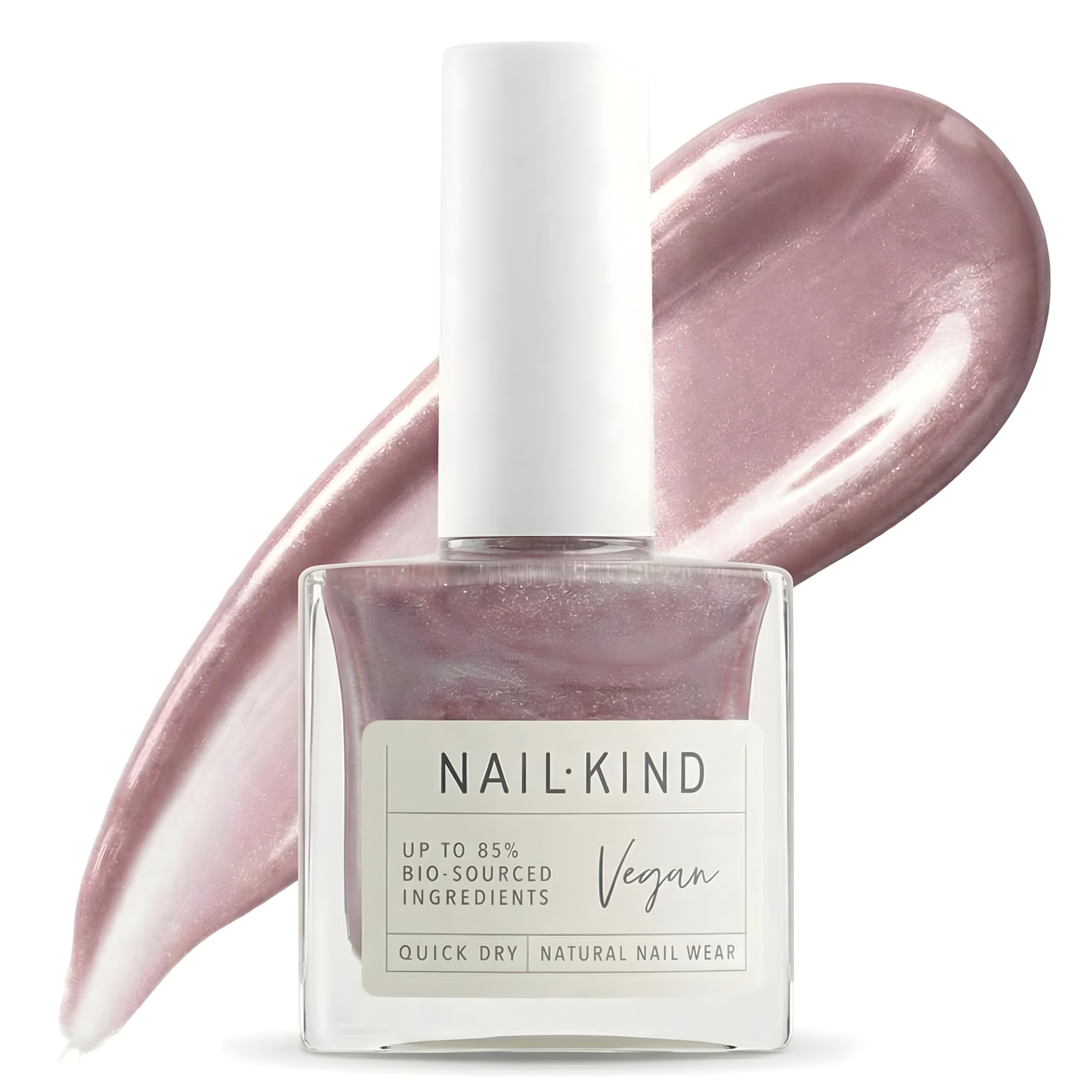 Pink Shimmer Nail Polish - Glazed Cupcake - Shimmery Pink Nail Varnish - Vegan Nail Lacquer + Peta Certified + Cruelty Free - Quick Drying Long Lasting - Chip Resistant - 8ml
