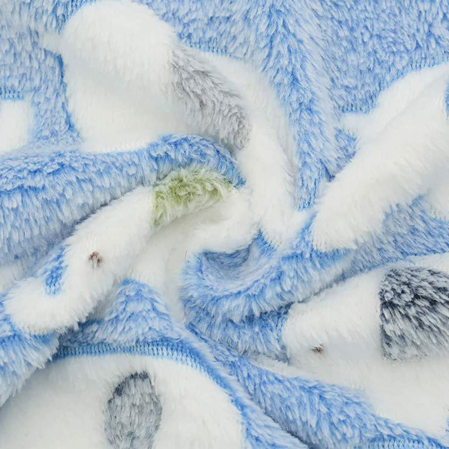 Pet Blanket, Dog Blanket Paw Print Pet Dog Blanket Cats Throw Reusable Coral Velvet Blanket for Large Medium Small Dog Kennel Cushion, Blue Elephant,L