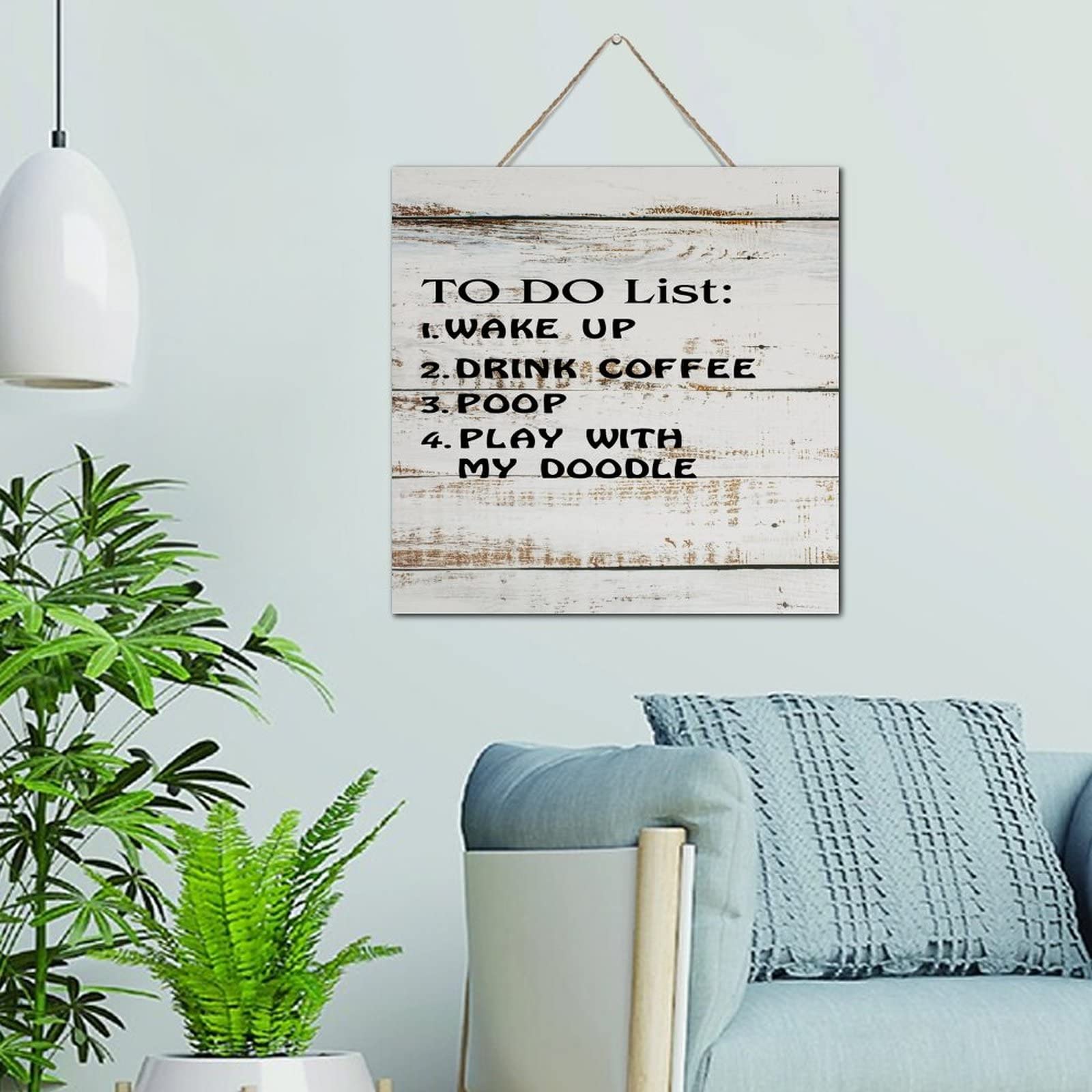 Plaque en bois To Do List panneau mural rustique carré de 30 cm