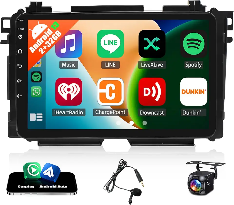 Rádio estéreo automotivo para Honda Vezel HR-V HRV XRV 2014 2015 2016 2017 2018 2019, tela sensível ao toque de 9 polegadas, Android 13, rádio veicular, sem fio, CarPlay, Android, navegação GPS