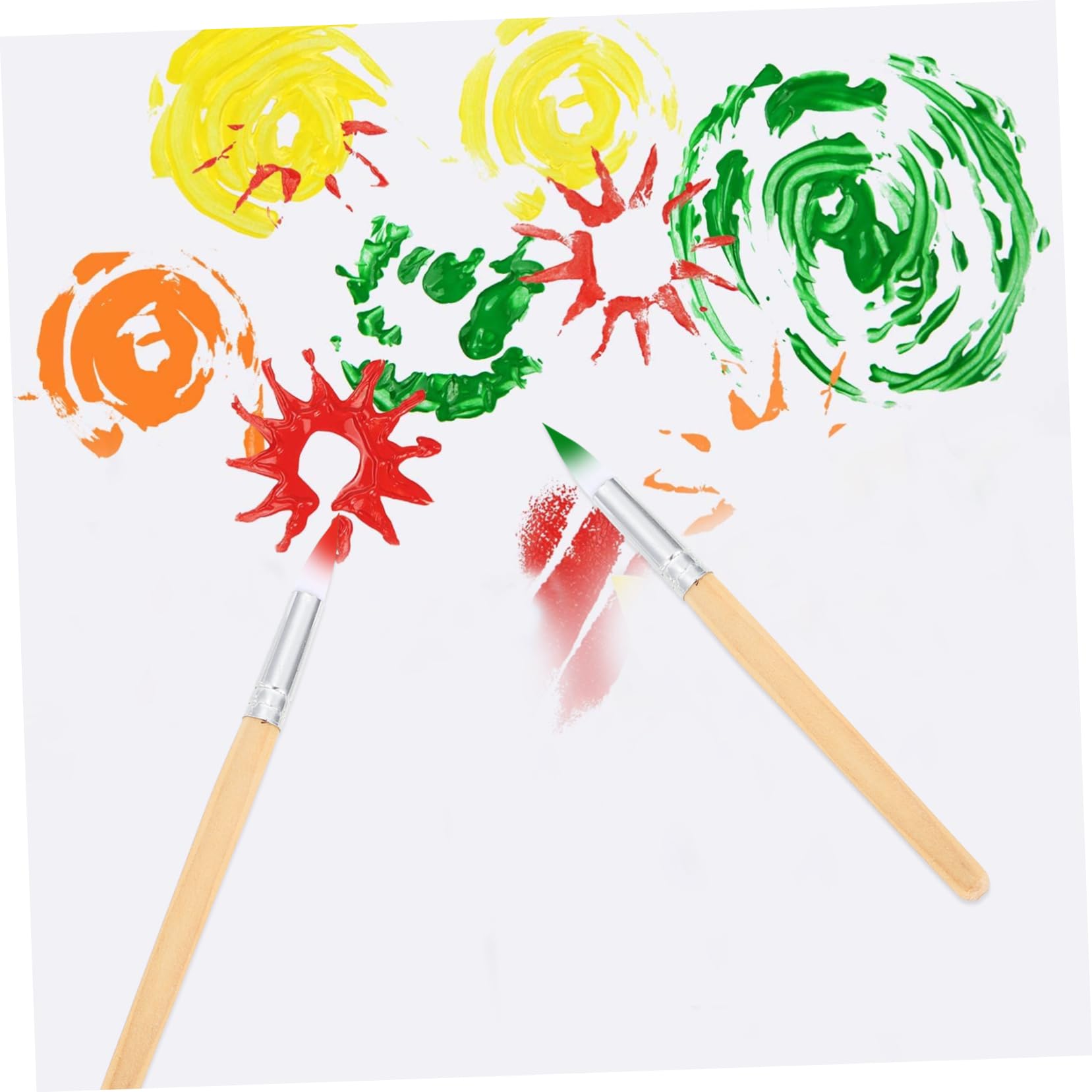 jojofuny Ensemble de 6 Pinceaux Aquarelle en Laine Brute pour Garçon et Filles Fournitures de Peinture Outils de Dessin Pinceaux Courts Art et Loisirs Matériel Artistique