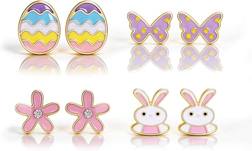 Easter Earrings Easter Basket Stuffers for Women Spring Bunny Rabbit Egg Stud Ea