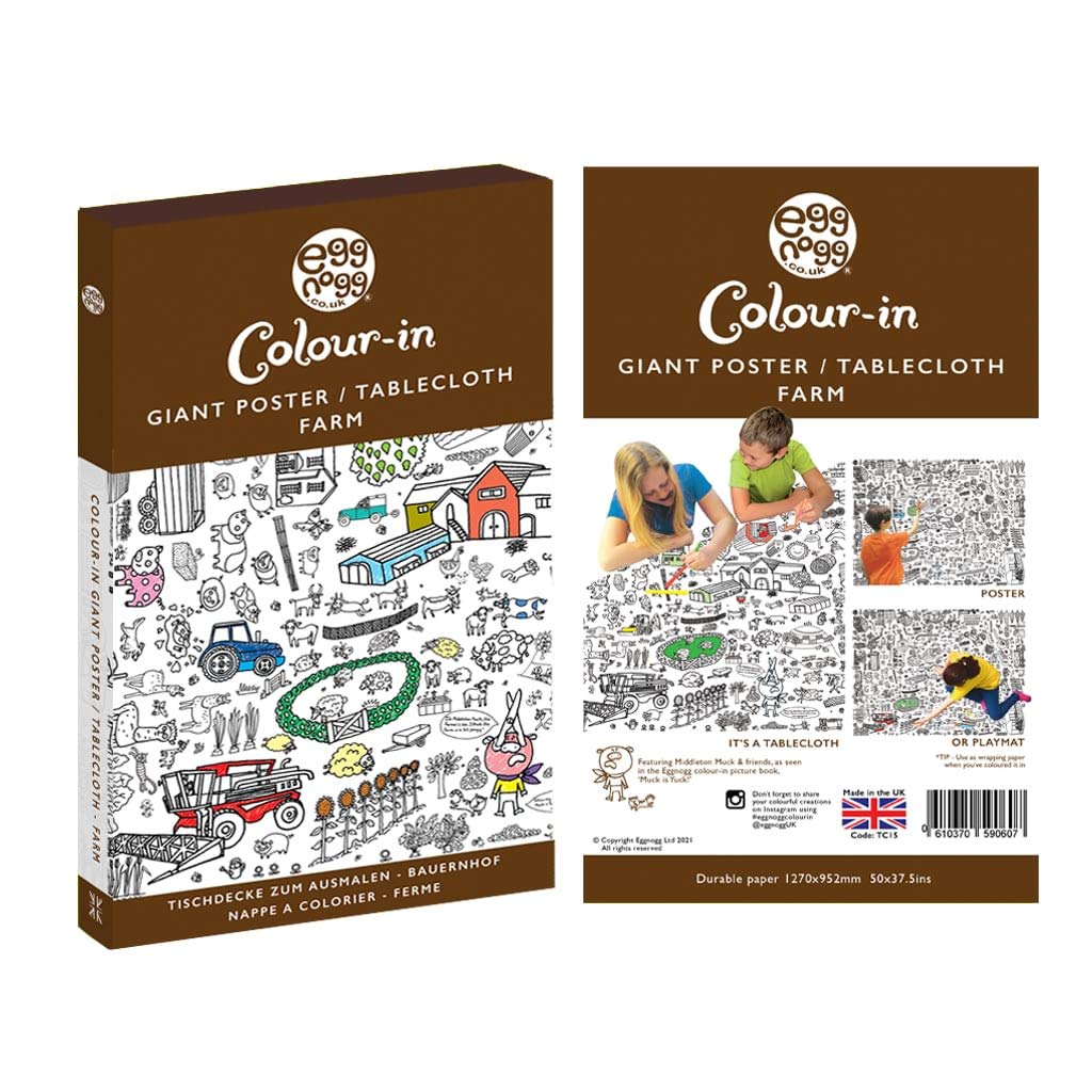 Coingallery Eggnogg Colour-in Giant Poster Tablecloth Farm