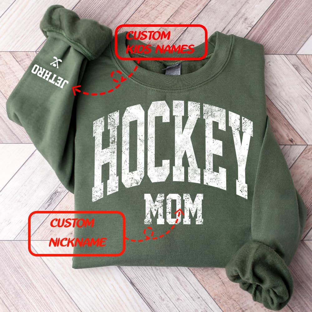 Personalized Hockey Mom Shirt, Custom Sport Mom Shirt, Medium, Unisex, Short Sleeve, T-Shirt, Cotton, Crew Neck, Classic Fit, Winter, Standard Length - Image 7