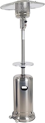 Dyna-Glo DGPH102SS-TAB Deluxe Stainless Steel Patio Heater with Table, Silver