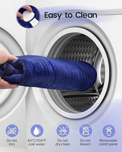 Miniatura 7 de RENPHO - Almohadilla térmica eléctrica extragrande con peso paliviar el dolor de espalda, cuello y hombros, pcalambres, envoltura, 6 opciones de