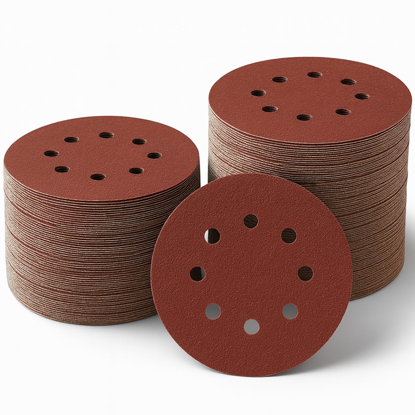 LESNIC 240 Grits 100pcs Sanding Discs, 125mm / 5 inch 8 Holes Quick Change Discs Hook & Loop Sandpaper Discs Polishing for Orbital Sanders and All Oscillating Tools