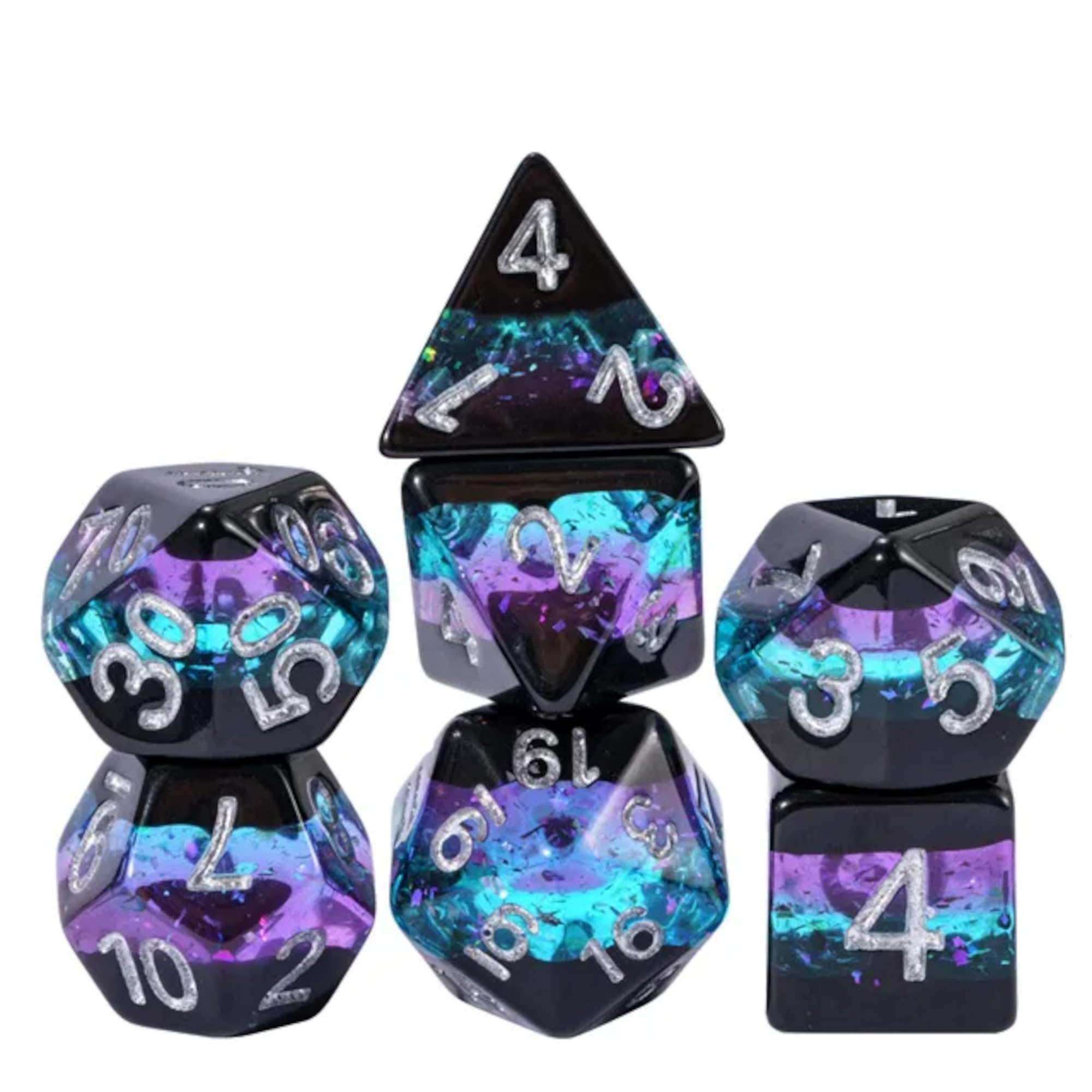 Futurepunk Sci Fi Dice Set - Sci Fi DND Dice Set - Dungeons and Dragons Dice Shadowrun Futuristic Polyhedral Dice Set - Dice for Dungeons and Dragons and Tabletop RPGs
